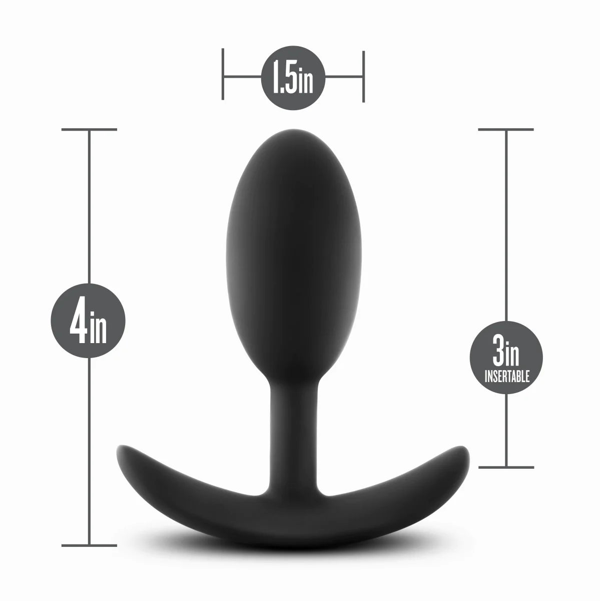 Anal Adventures Platinum Vibra Slim Black 4-Inch Anal Plug