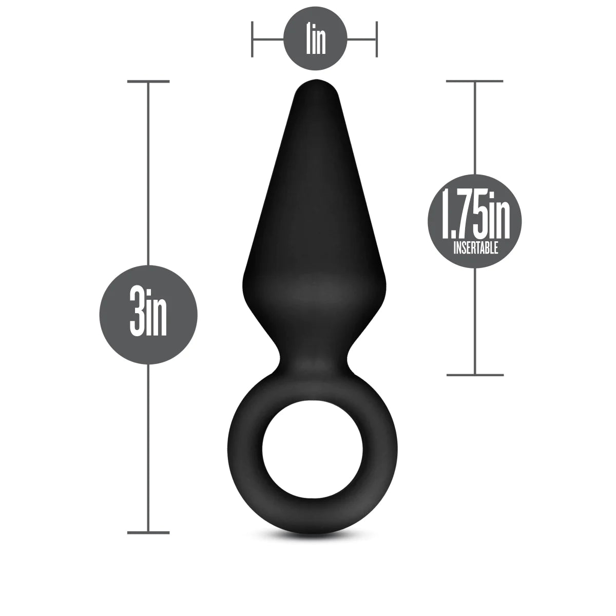 Anal Adventures Platinum Loop Black 3-Inch Anal Plug