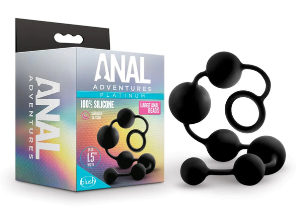 Anal Adventures Platinum Black 16-Inch Anal Beads