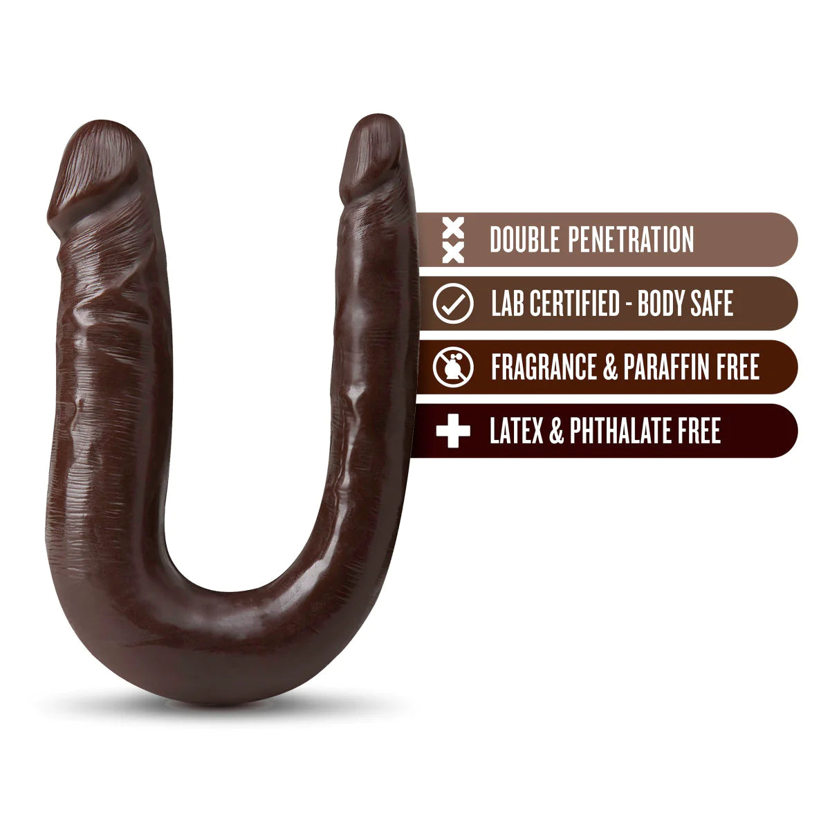 Dr. Skin Mini Double Dong Chocolate 12.5-Inch Long Double Dildo
