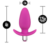 Luxe Little Thumper Fuchsia 4.75-Inch Vibrating Anal Plug With Handle