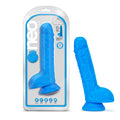 Neo Realistic Neon Blue 9-Inch Long Dildo