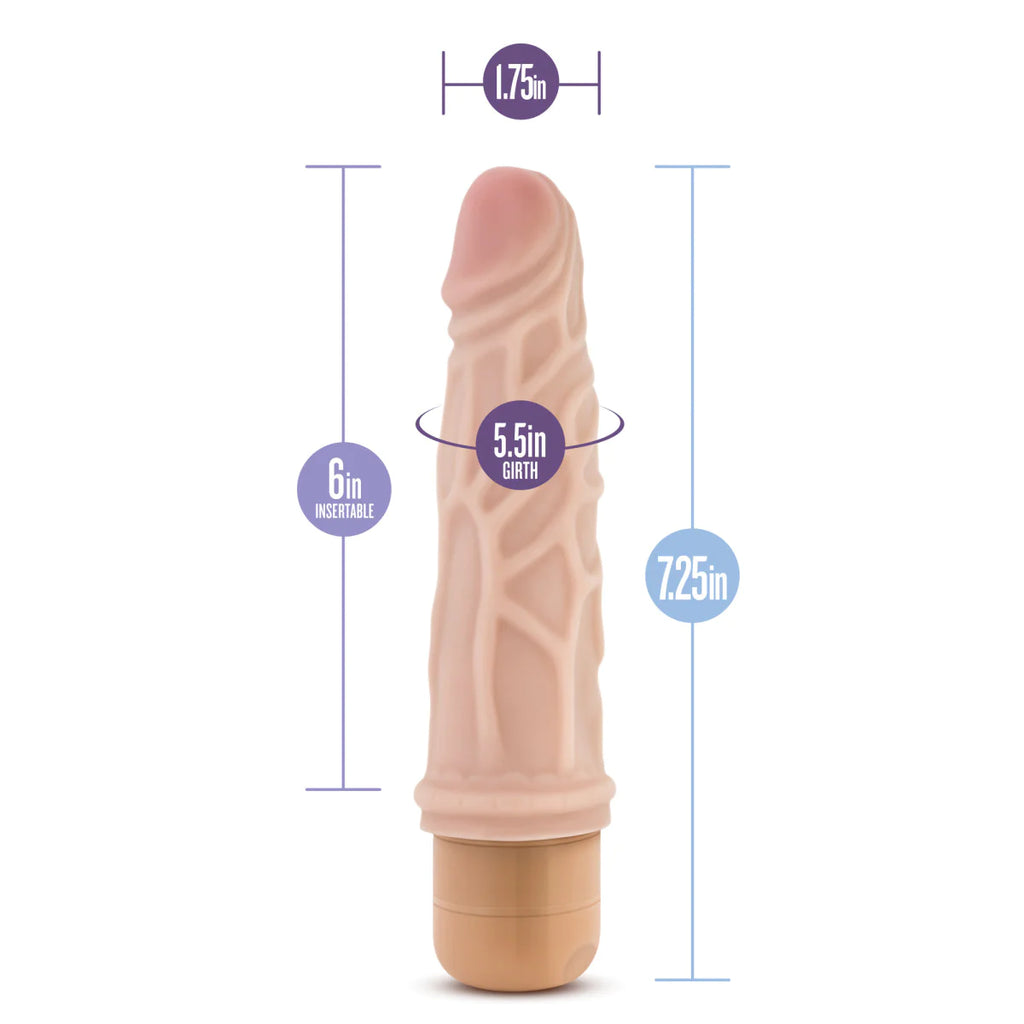 Dr. Skin Cock Vibe 3 Realistic Beige 7.25-Inch Long Vibrating Dildo