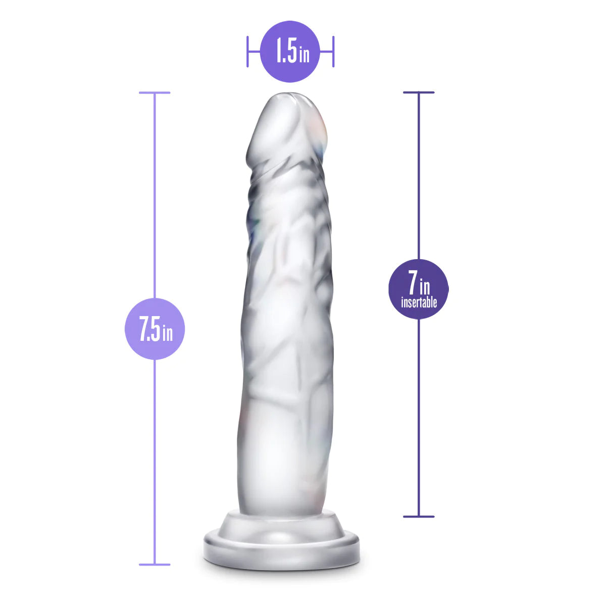 B Yours Diamond Crystal Realistic Clear 7.5-Inch Long Dildo