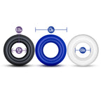 Stay Hard Assorted Colors Donut Penis Rings 3-Pack