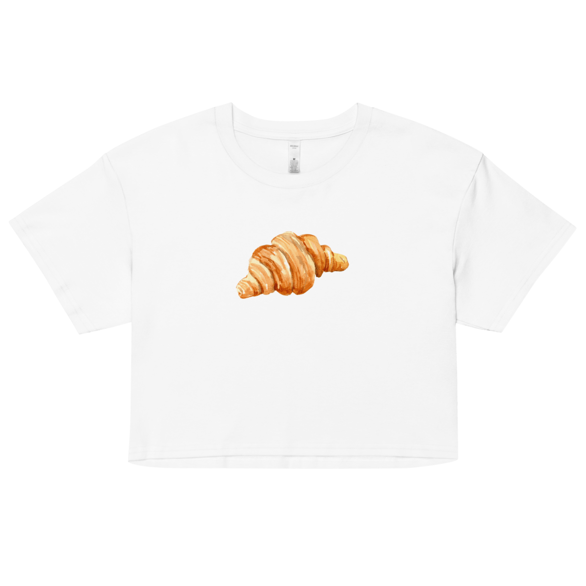 Un Croissant Watercolor Crop Top