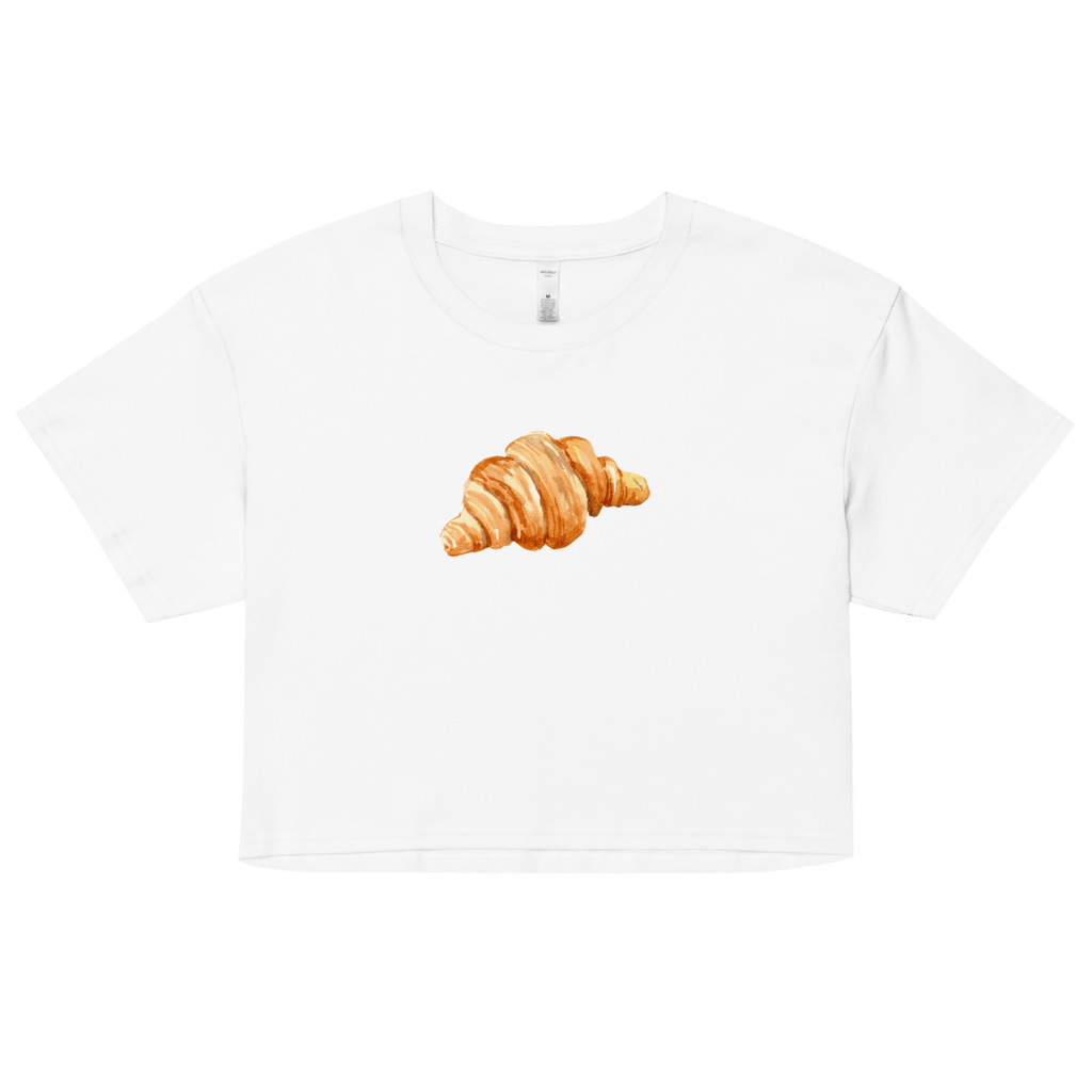 Un Croissant Watercolor Crop Top