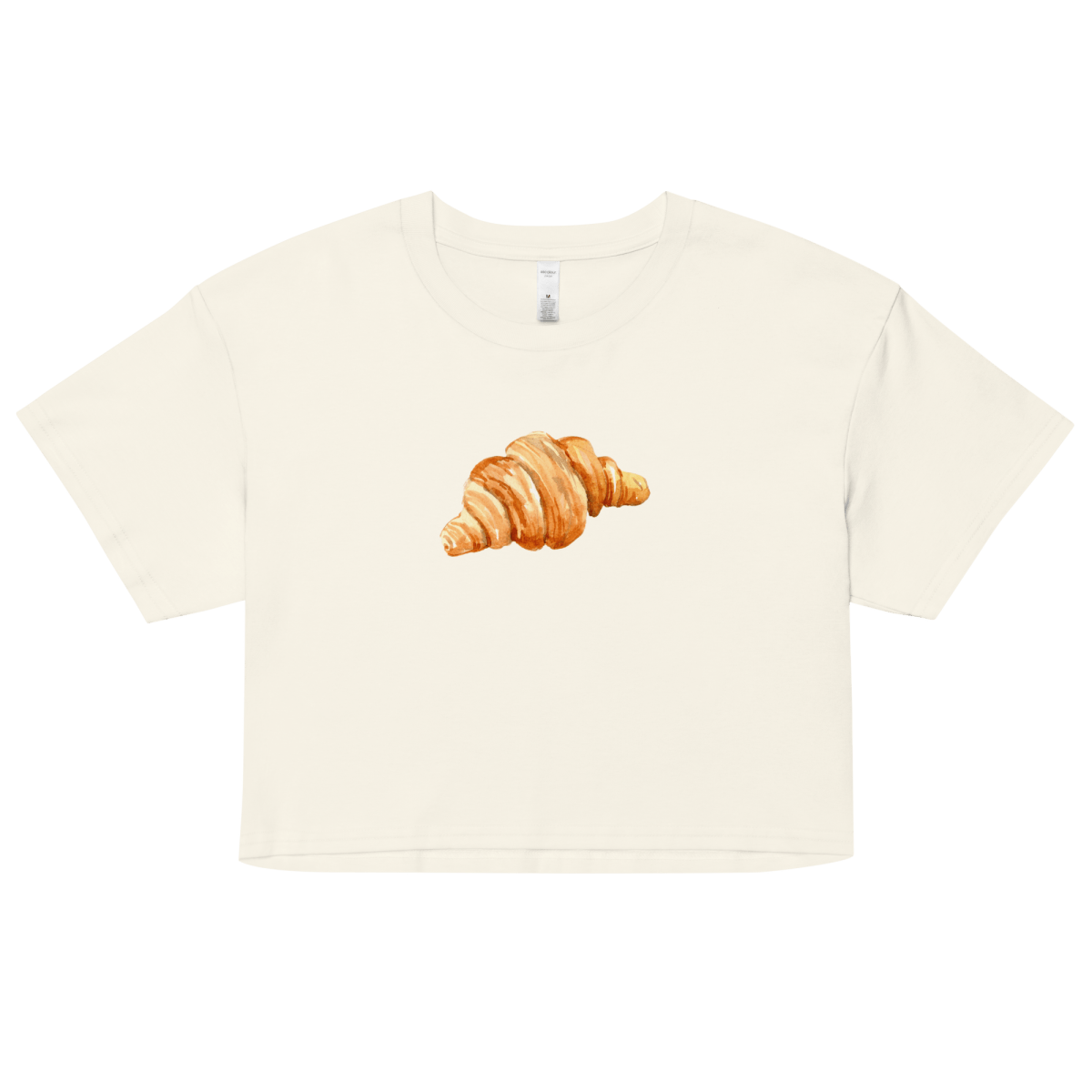 Un Croissant Watercolor Crop Top