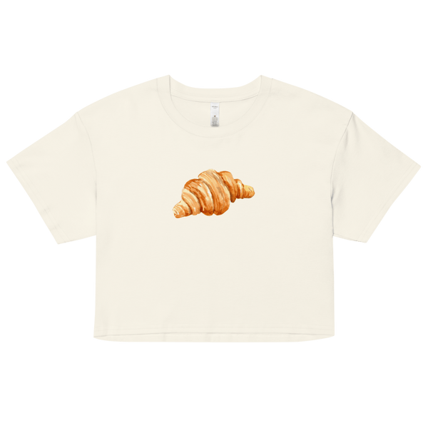 Un Croissant Watercolor Crop Top