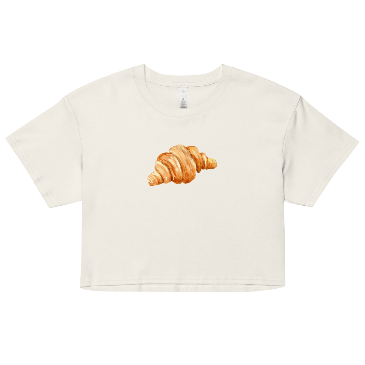 Un Croissant Watercolor Crop Top