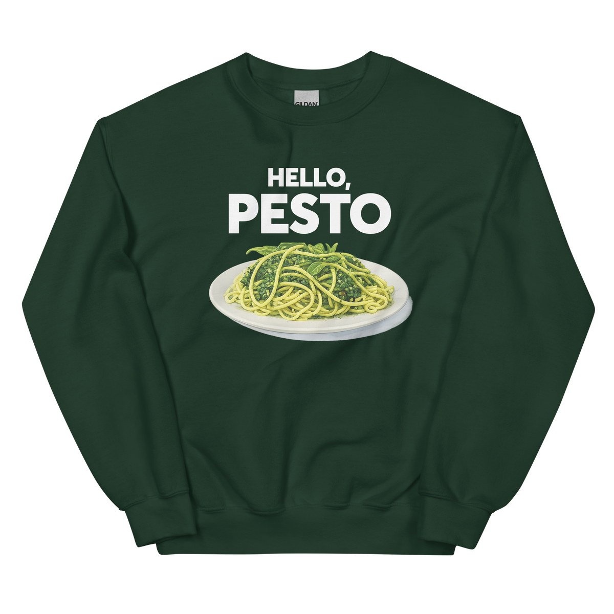 Hello, Pesto Sweatshirt - Forest Green