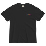 I Love Gay Embroidered T-Shirt - Black
