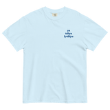 ya tebya lyublyu Embroidered T-Shirt - Chambray