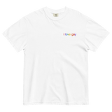 I Love Gay Embroidered T-Shirt - White