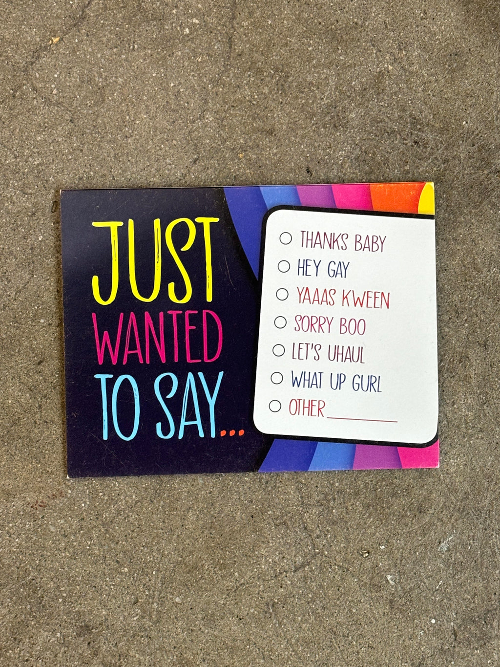 "Just wanted to say.." thank you cards