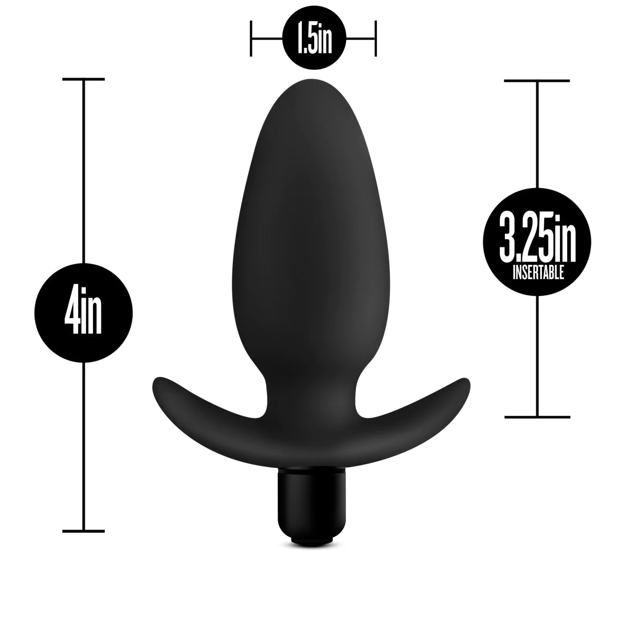 Anal Adventures Platinum Saddle Black 4.5-Inch Vibrating Anal Plug
