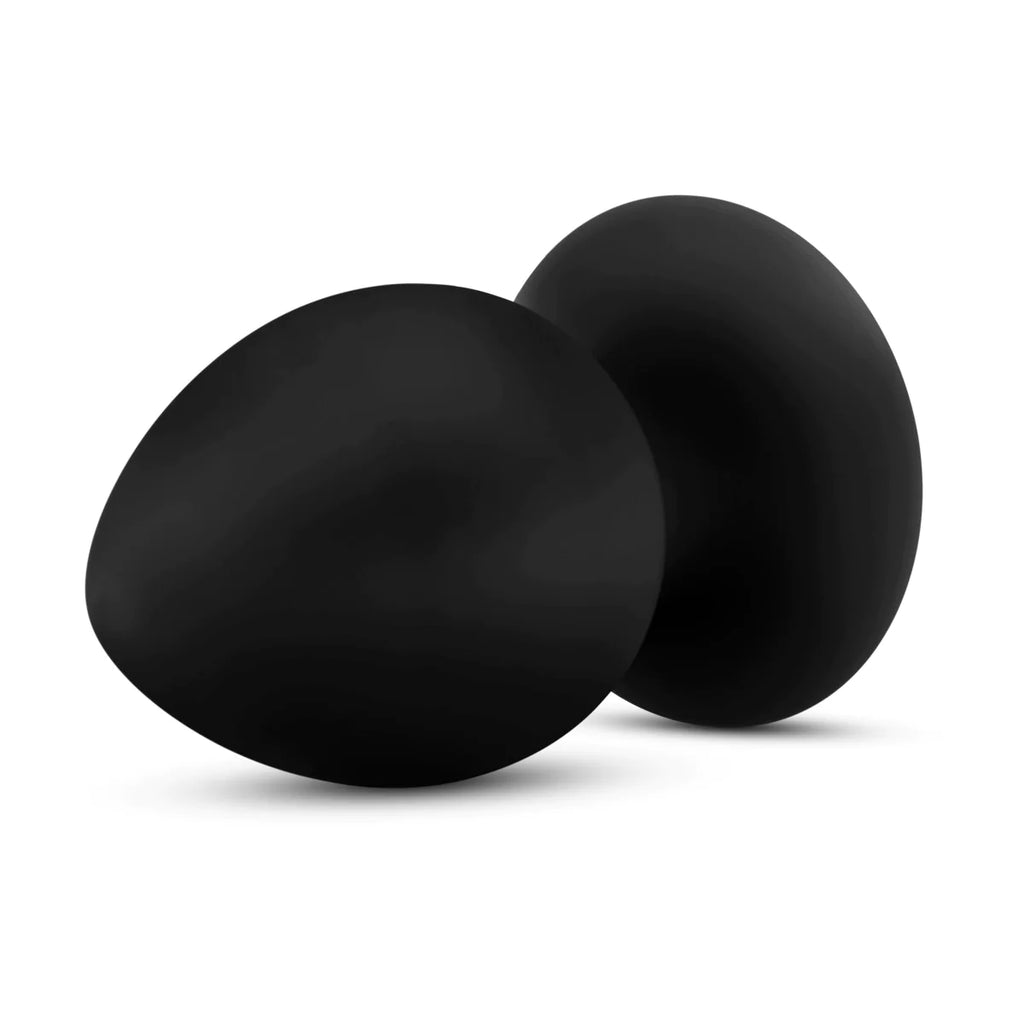 Anal Adventures Platinum Stout Black 3-Inch Anal Plug With Suction Cup Base