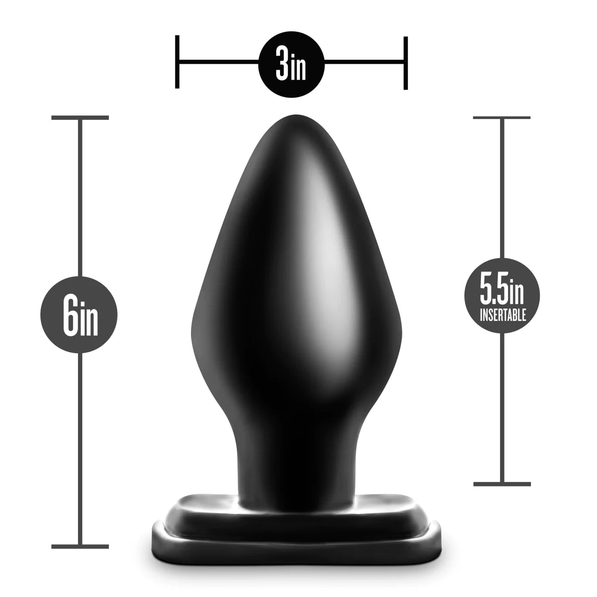 Anal Adventures XXL Black 6-Inch Anal Plug