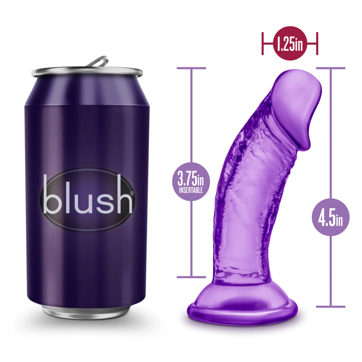 B Yours Sweet N' Small Realistic Purple 4.5-Inch Long Dildo