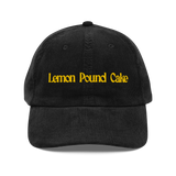 Lemon Pound Cake Embroidered Corduroy Hat - Black