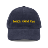 Lemon Pound Cake Embroidered Corduroy Hat - Navy