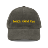 Lemon Pound Cake Embroidered Corduroy Hat - Olive