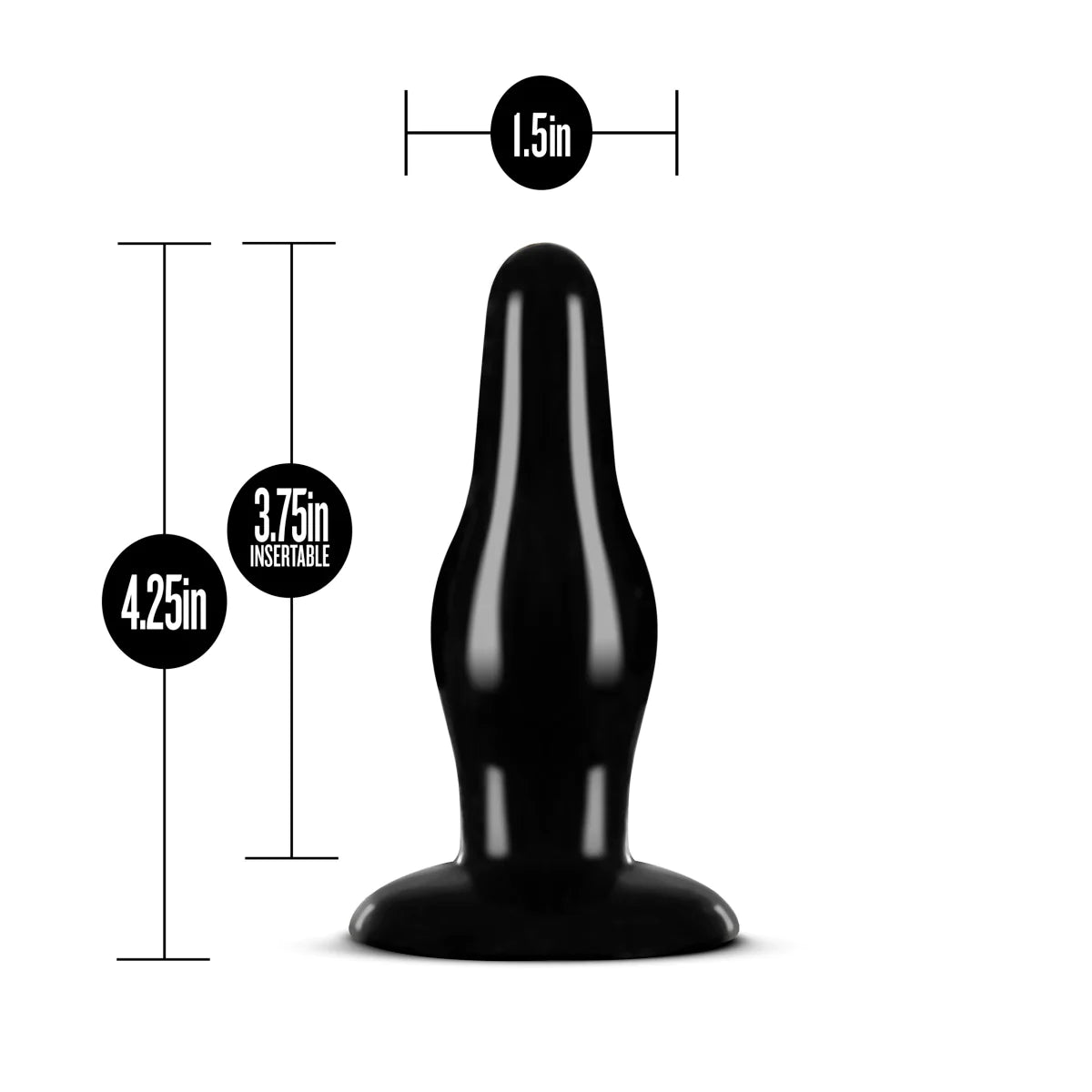 Anal Adventures Pleasure Black 4.25-Inch Anal Plug