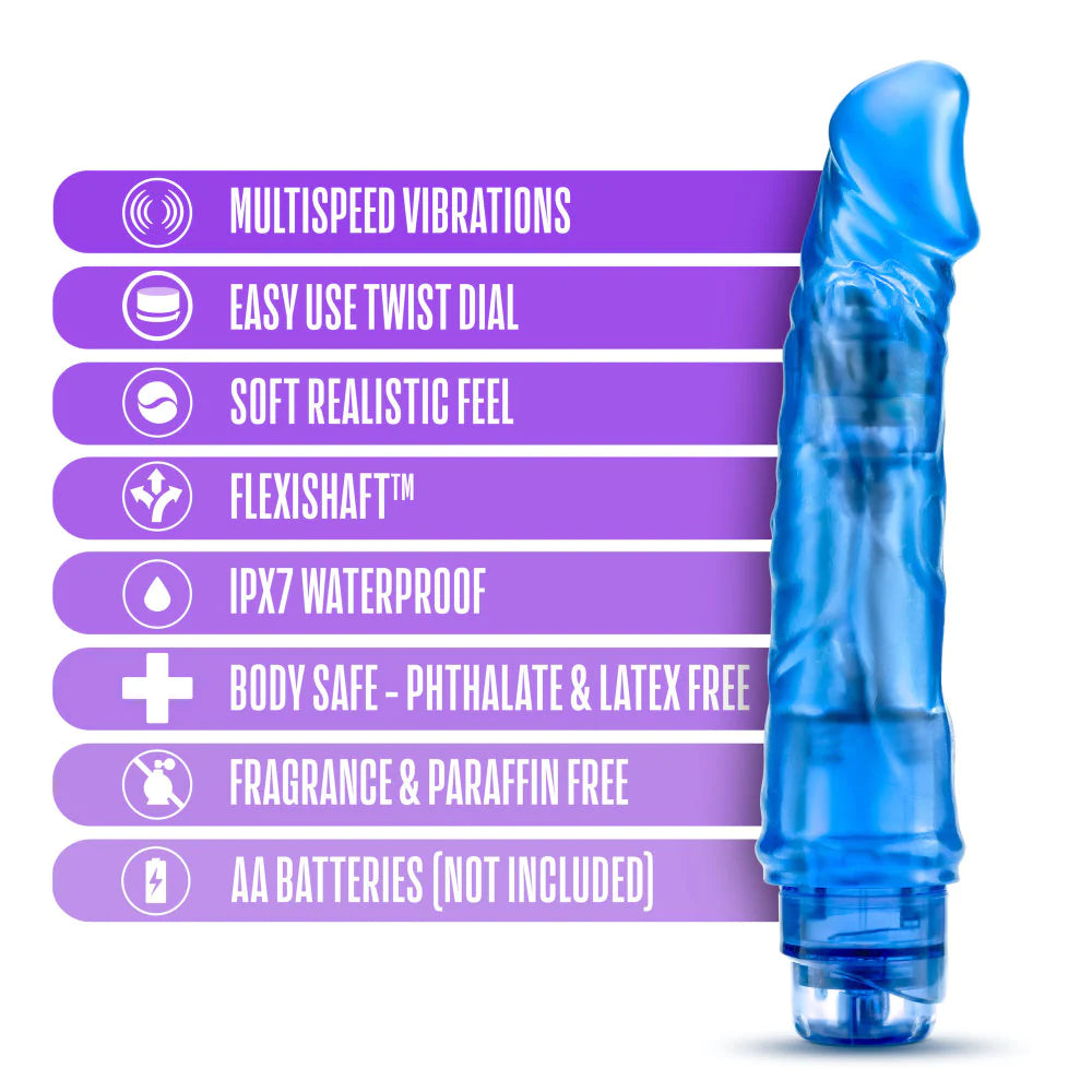 Blush B Yours Vibe 6 Realistic Blue 8.5-Inch Long Vibrating Dildo