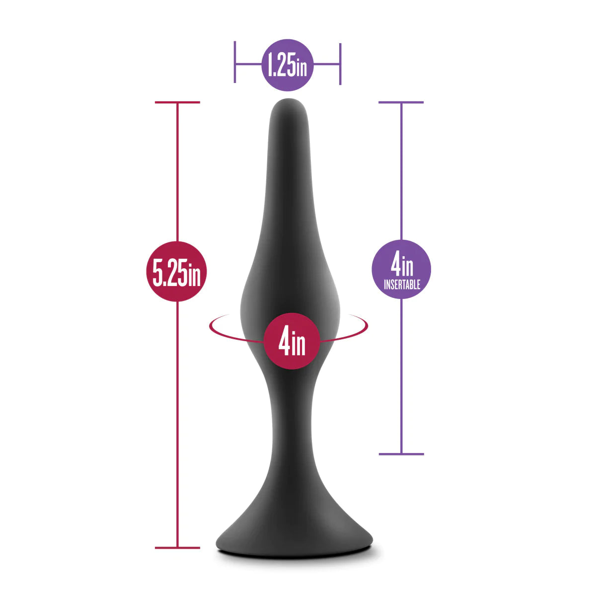Anal Adventures Platinum Beginner Black 5.25-Inch Anal Plug