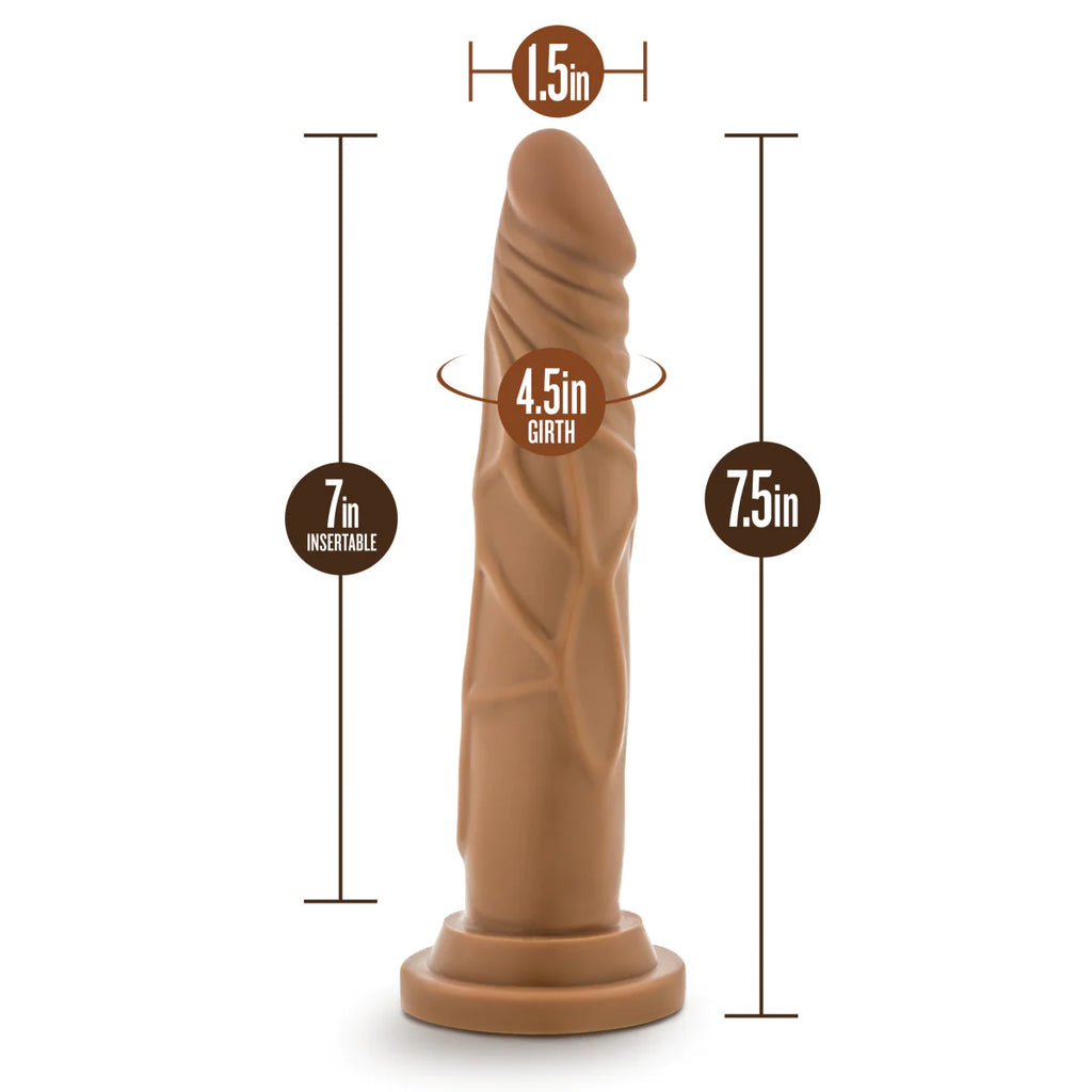 Dr. Skin Realistic Cock Realistic Mocha 7.5-Inch Long Dildo
