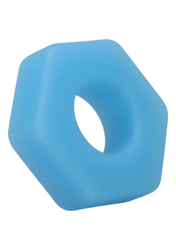 Rock Solid The Cog Silicone Cock Ring - Blue