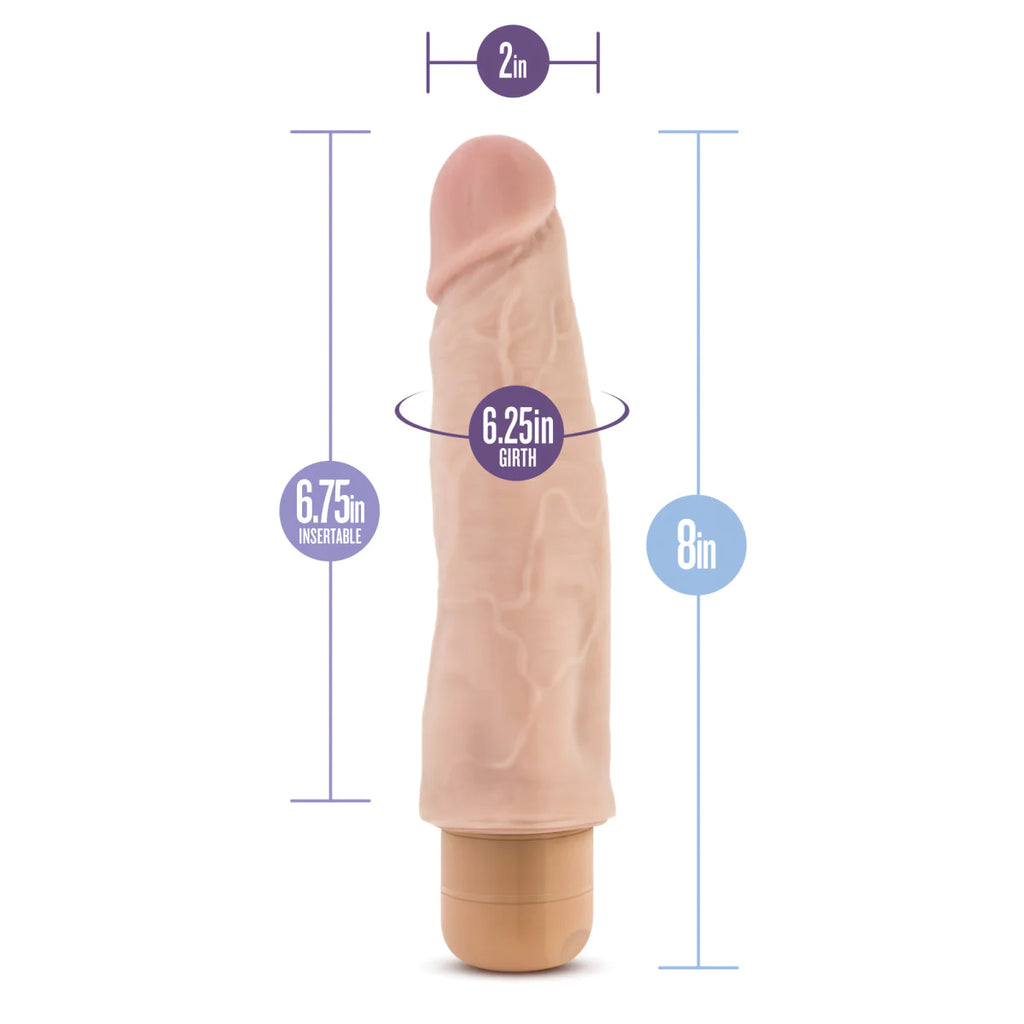 Dr. Skin Cock Vibe 14 Realistic Beige 8-Inch Long Vibrating Dildo