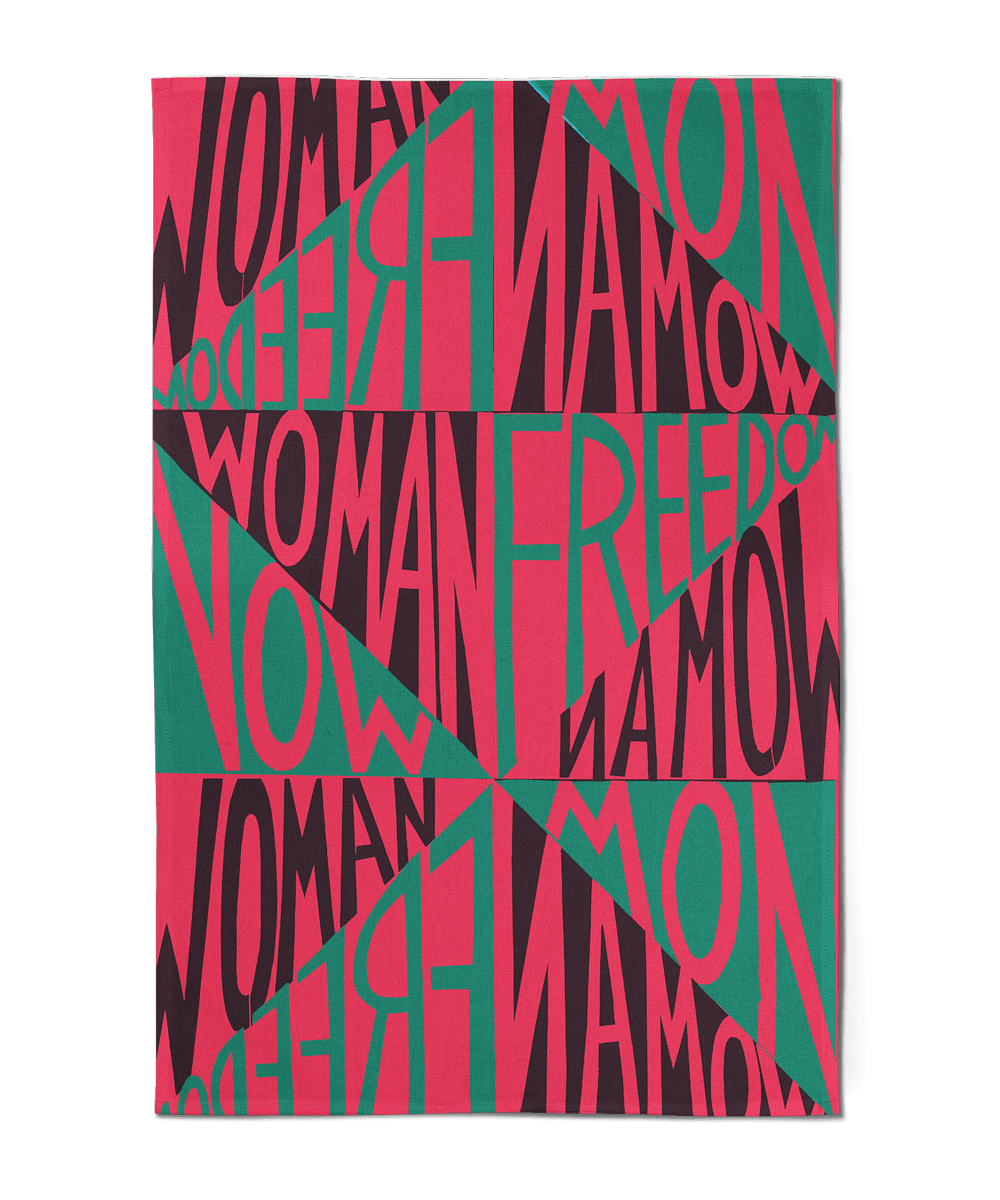 Woman Freedom Now Tea Towel by Faith Ringgold x Third Drawer Down