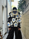 WALTER VAN BEIRENDONCK FLOWER BALACLAVA OFF-WHITE