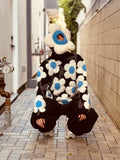 WALTER VAN BEIRENDONCK FLOWER BALACLAVA OFF-WHITE