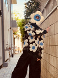 WALTER VAN BEIRENDONCK FLOWER BALACLAVA OFF-WHITE