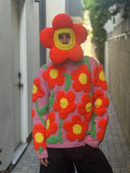 WALTER VAN BEIRENDONCK FLOWER BALACLAVA ORANGE