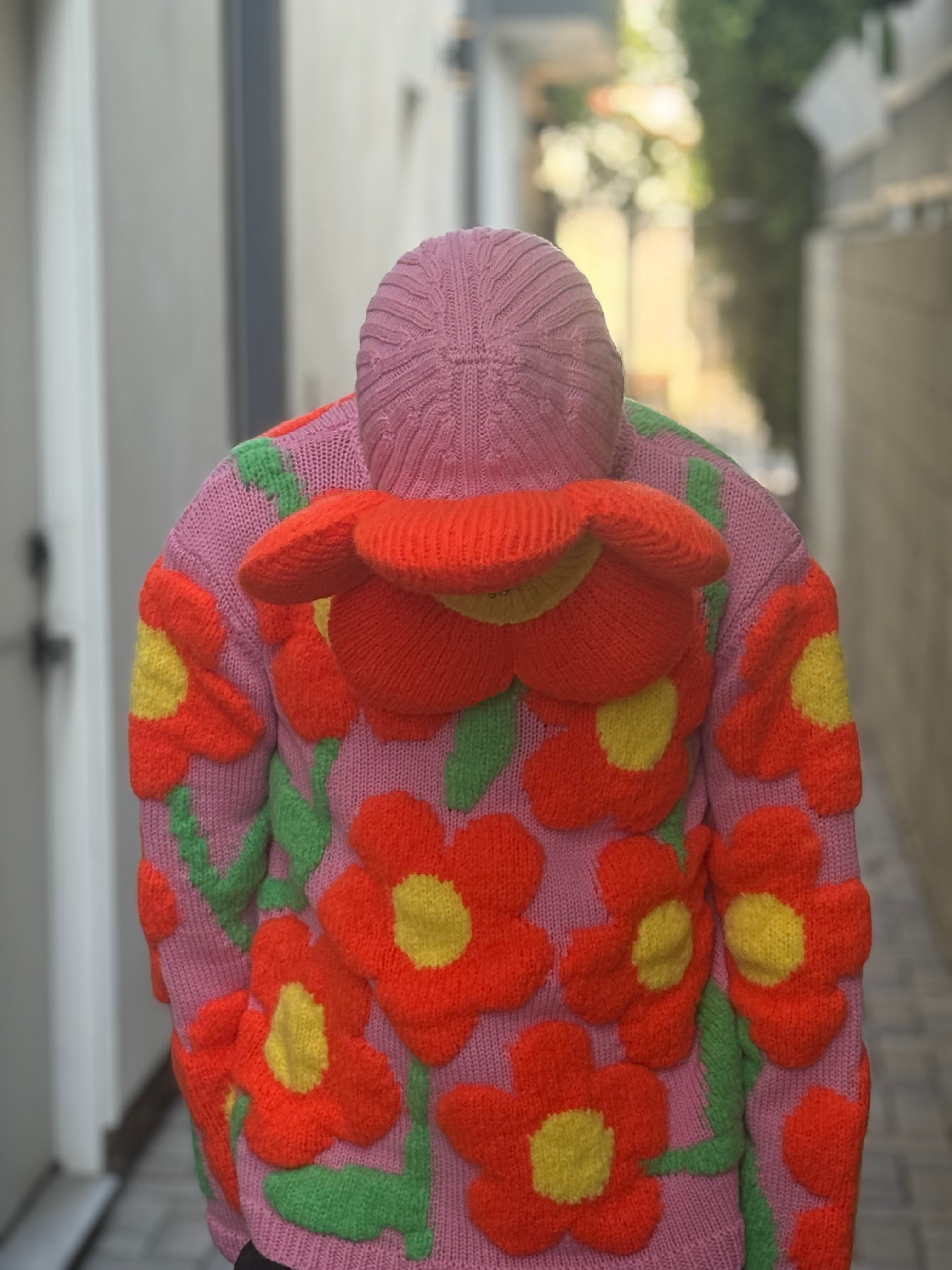 WALTER VAN BEIRENDONCK FLOWER BALACLAVA ORANGE