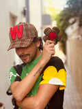 WALTER VAN BEIRENDONCK FLOWER CAP BROWN CHECK