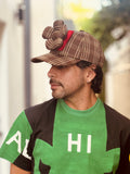 WALTER VAN BEIRENDONCK FLOWER CAP BROWN CHECK