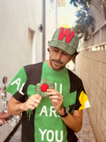 WALTER VAN BEIRENDONCK FLOWER CAP FERN GREEN CHECK