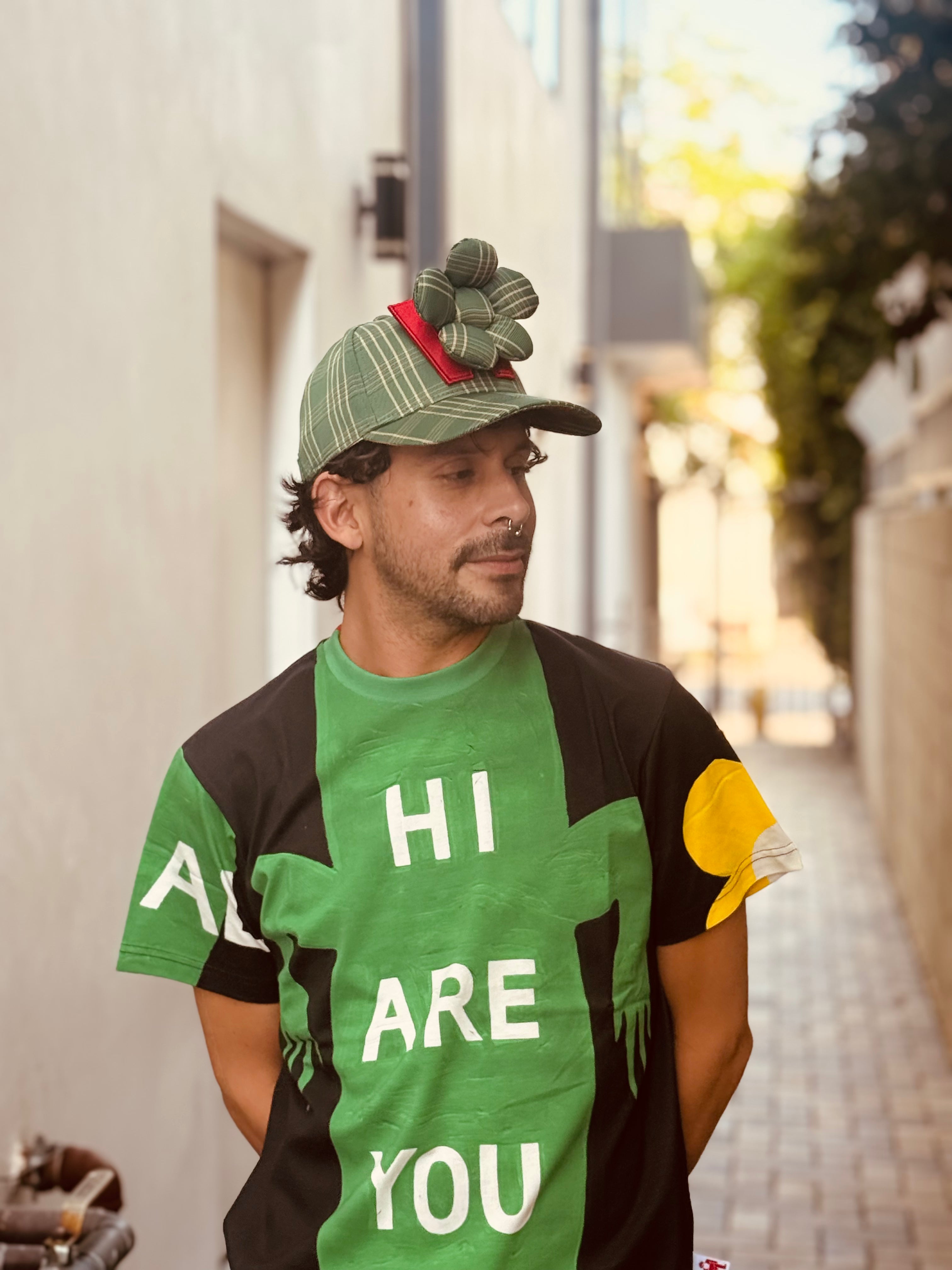 WALTER VAN BEIRENDONCK FLOWER CAP FERN GREEN CHECK