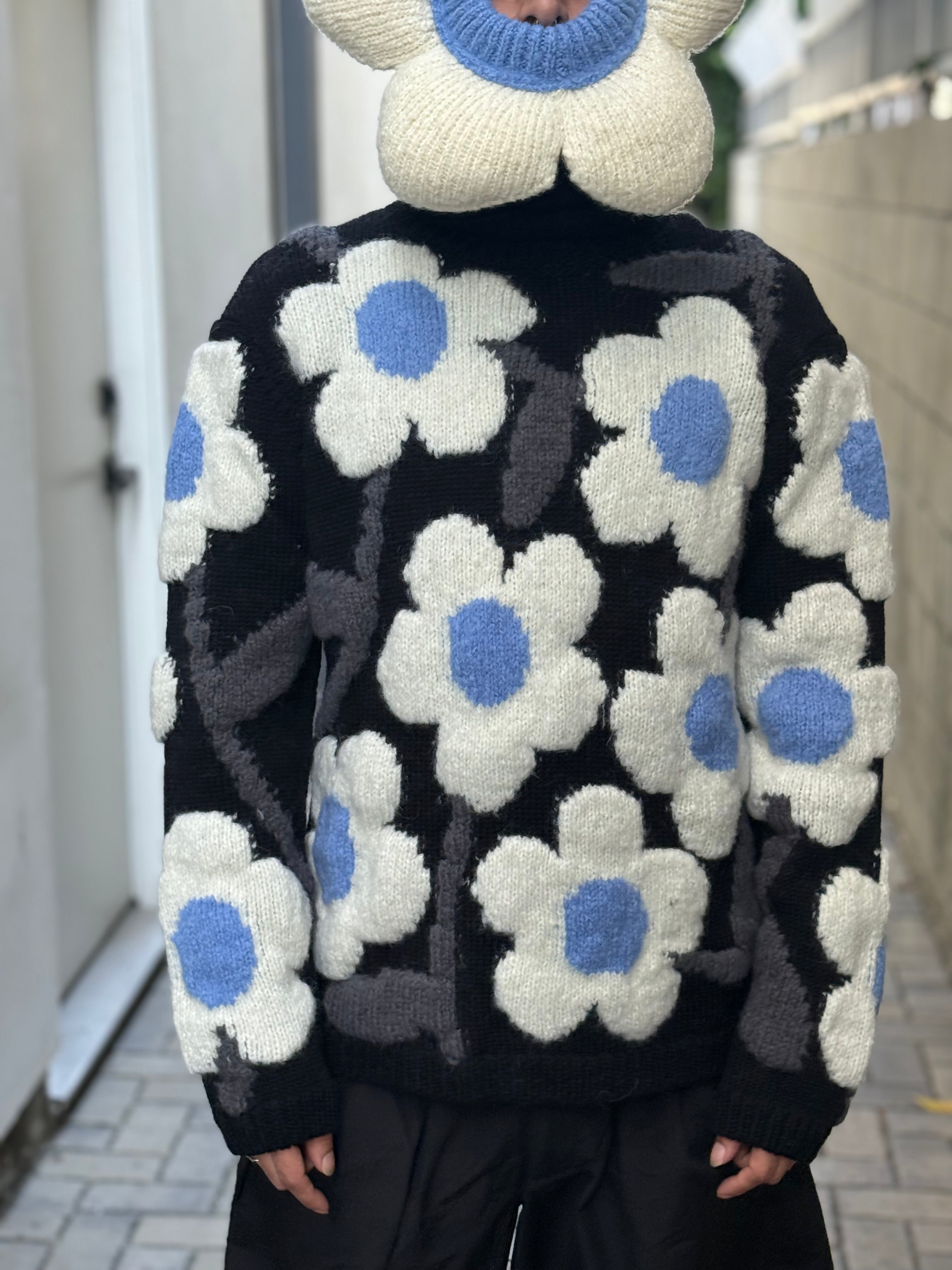 WALTER VAN BEIRENDONCK FLOWER POWER KNIT BLACK