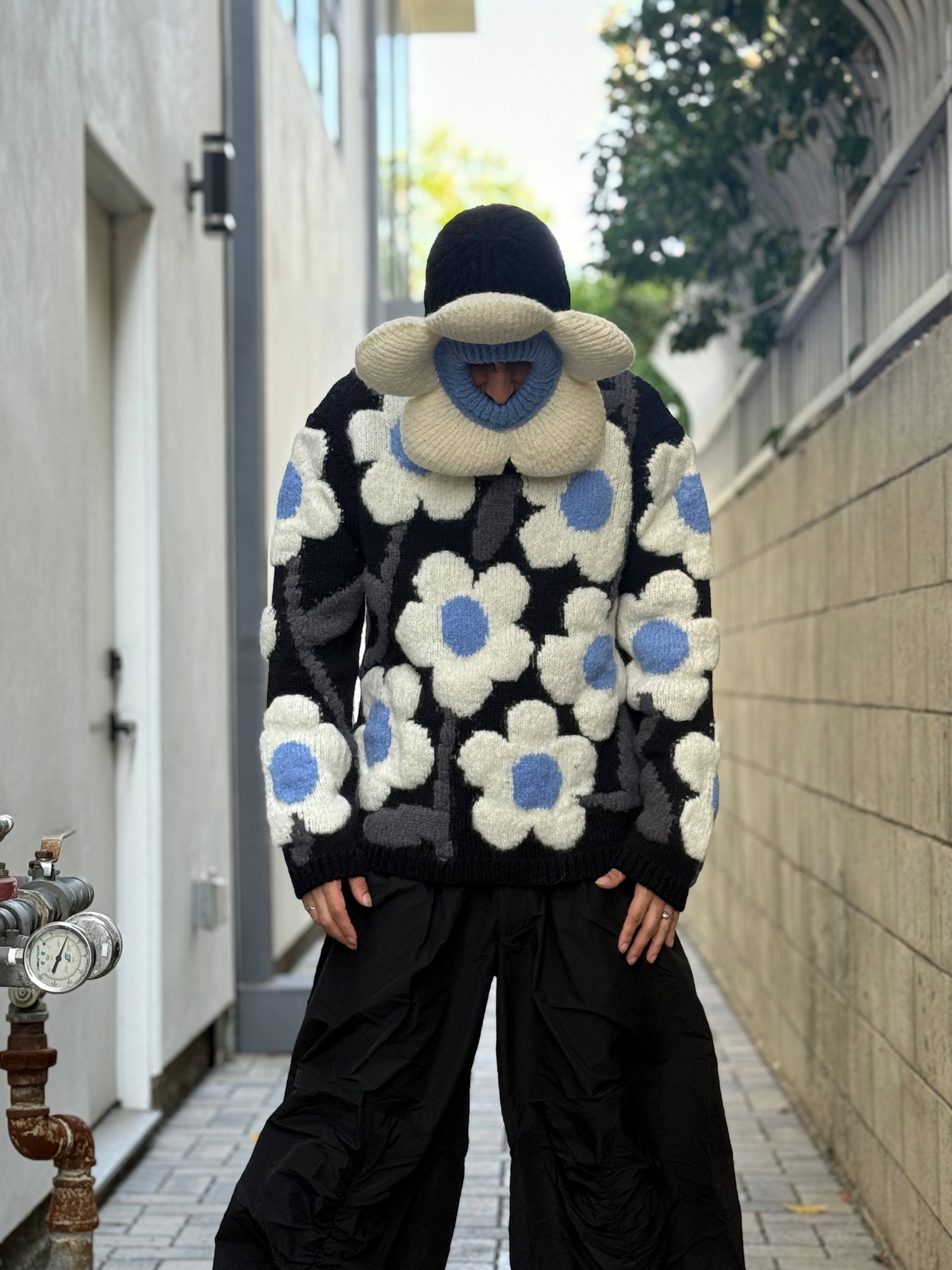 WALTER VAN BEIRENDONCK FLOWER POWER KNIT BLACK