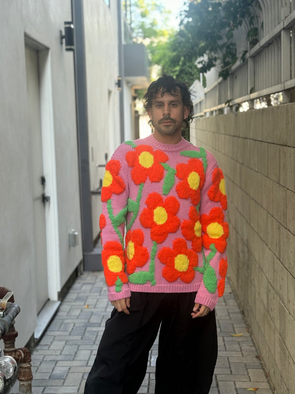 WALTER VAN BEIRENDONCK FLOWER POWER KNIT LIGHT ROSE