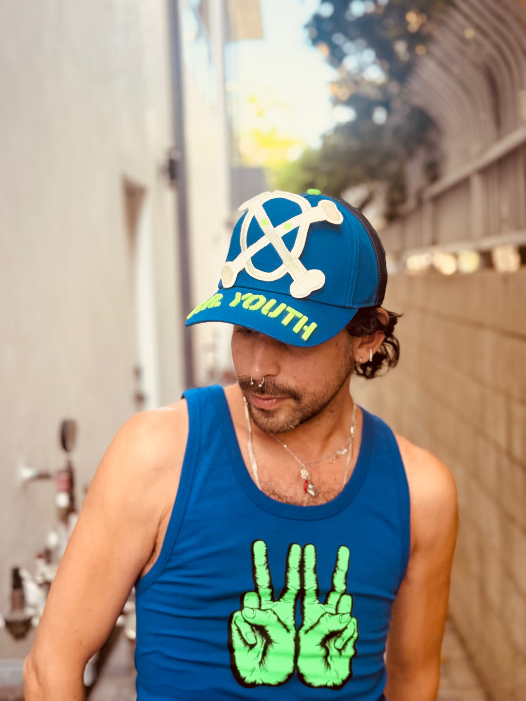 WALTER VAN BEIRENDONCK FRY CAP MAZZARINE BLUE
