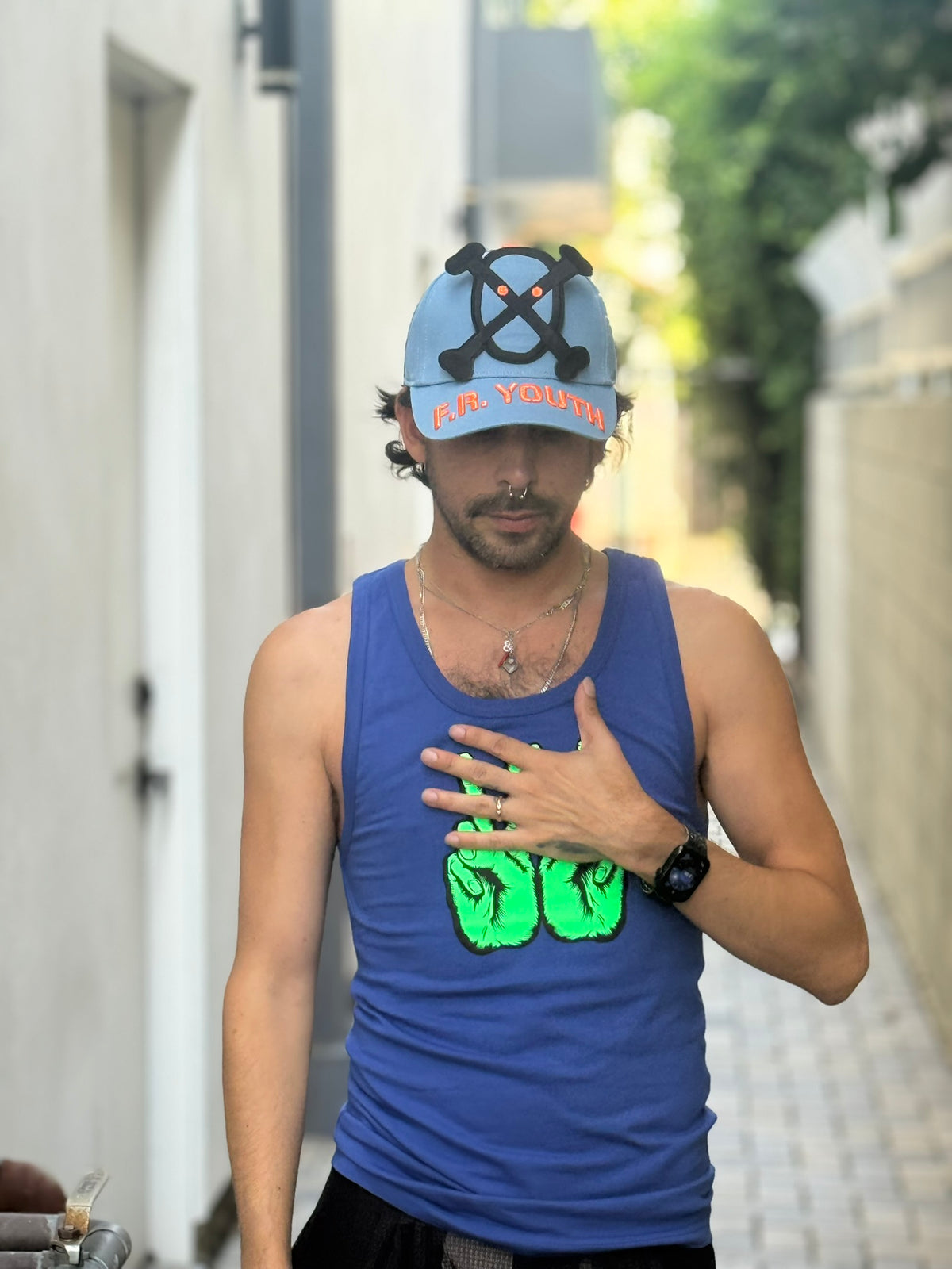 WALTER VAN BEIRENDONCK FRY CAP PLACID BLUE