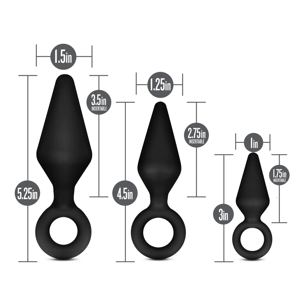 Anal Adventures Platinum Loop Kit Black Anal Plug
