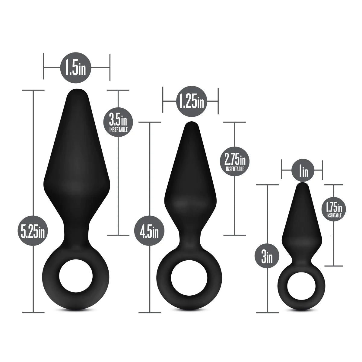 Anal Adventures Platinum Loop Kit Black Anal Plug