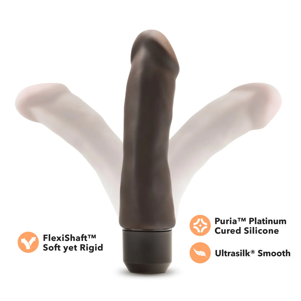 Dr. Skin Silicone Brown 7.75-Inch Long Vibrating Dildo